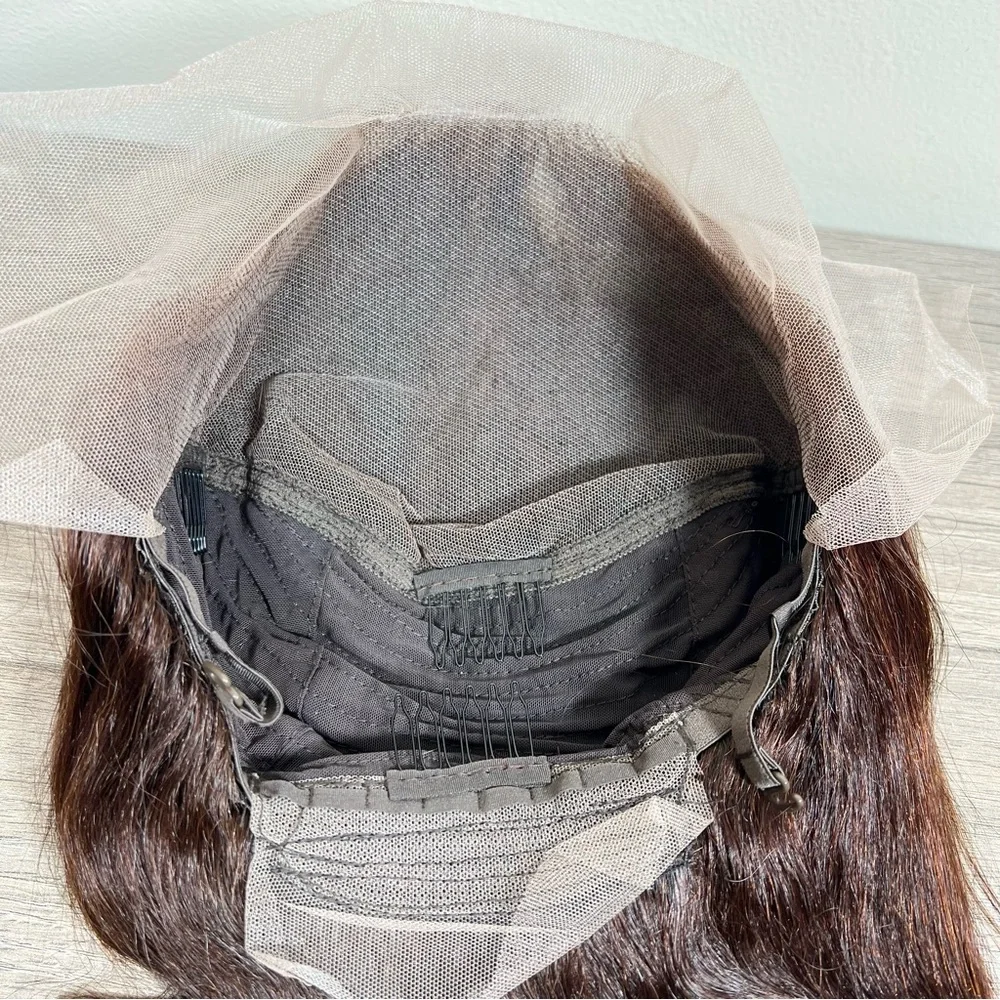 Chocolate Brown Human Hair Body Wave Lace Front 26 Inch Wig